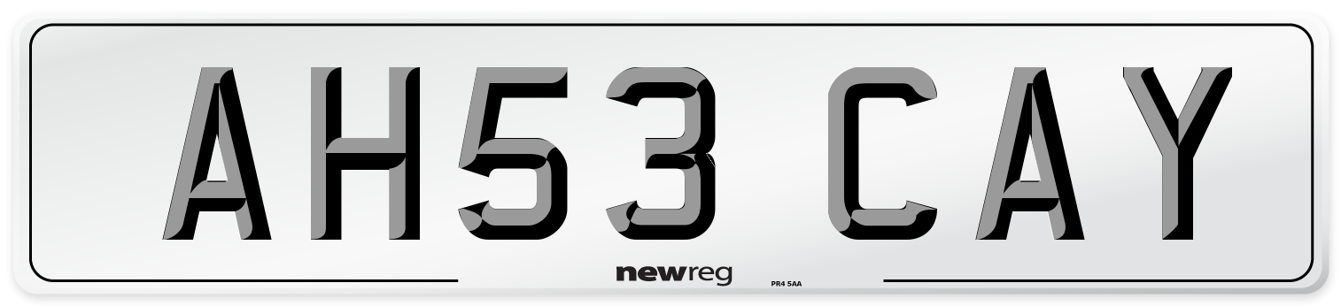 AH53 CAY Number Plate from New Reg